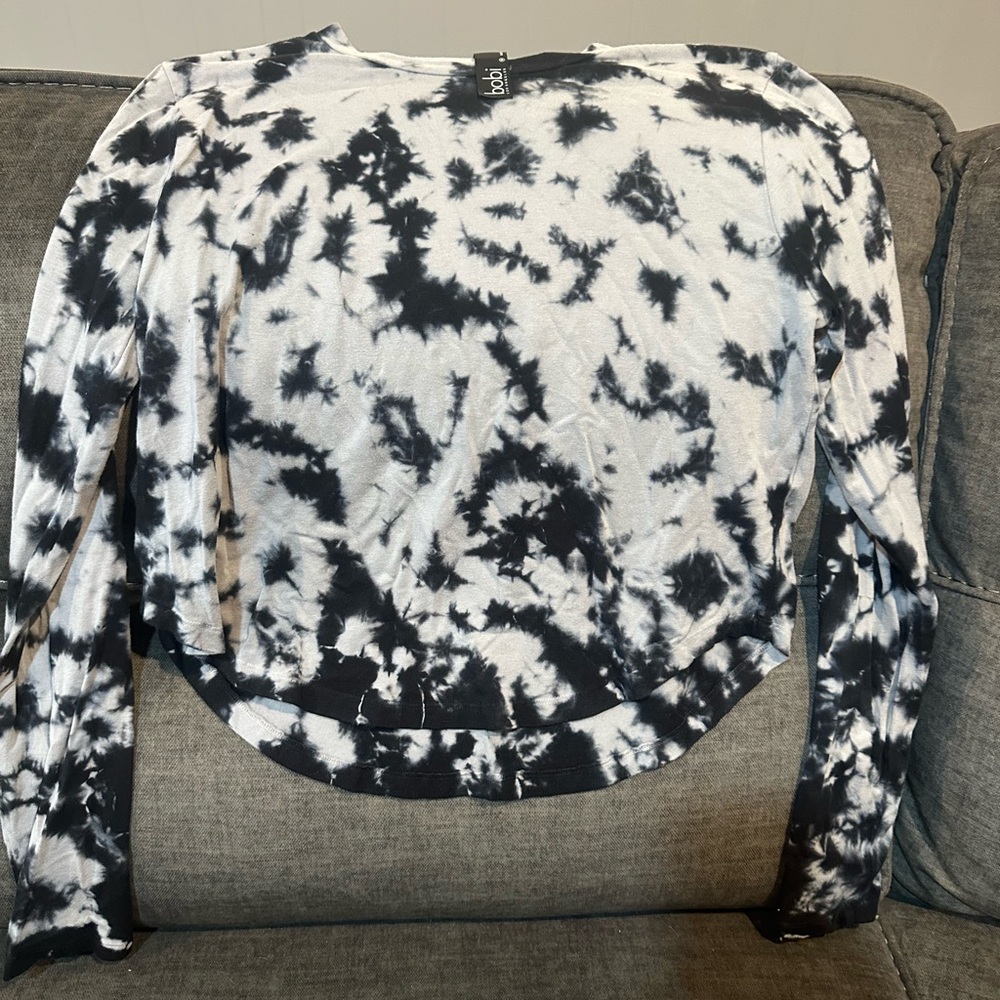 bobi Black and White Tie-Dye Sweatshirt